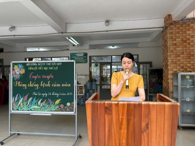 Trường Tiểu học Phú Lợi tổ chức tuyên truyền bệnh cúm mùa
