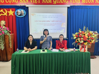 Trường Tiểu học Phú Lợi tổ chức hội thi giáo viên " viết chữ đẹp" năm 2024-2025