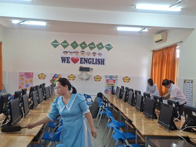 Trường tiểu học Phú Lợi tổ chức tổng vệ sinh trường lớp trước kỳ nghỉ lễ 30/4 – 01/5