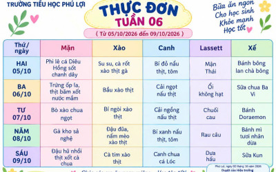 Thực đơn tuần 6 (05/10/2026 - 09/10/2026)