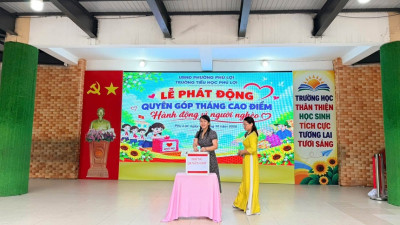 Trường Tiểu học Phú Lợi phát động quyên góp tháng cao điểm hành động vì người nghèo