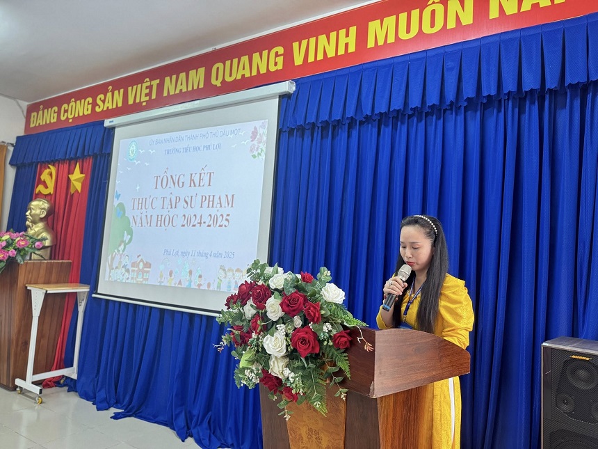 Trường Tiểu học Phú Lợi tổ chức tổng kết thực tập sư phạm năm học 2024-2025.