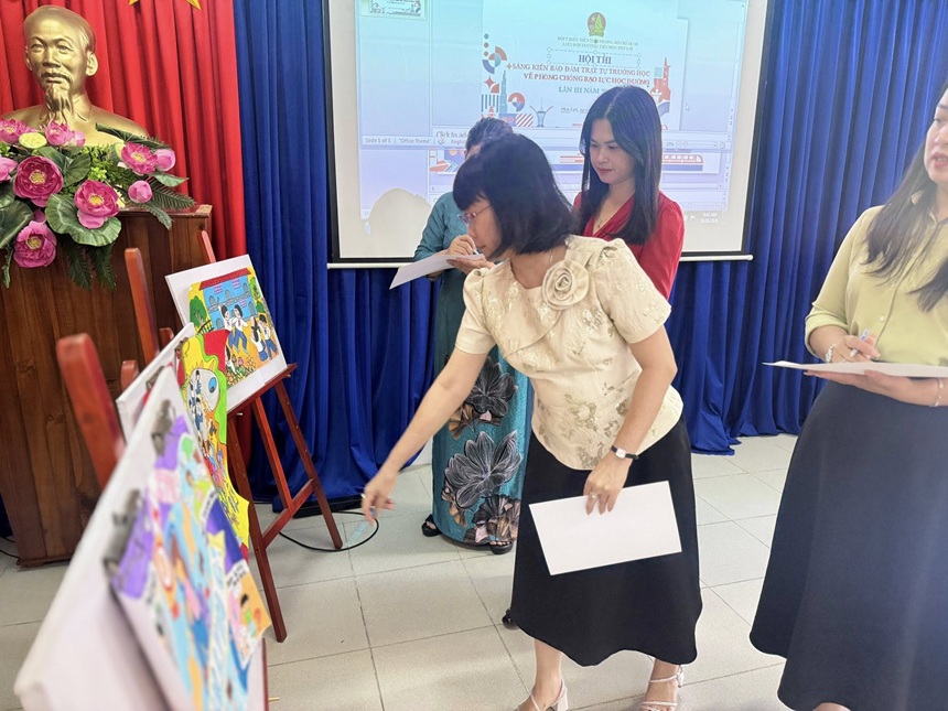 Trường Tiểu học Phú Lợi tổ chức hội thi Sáng kiến bảo đảm trật tự trường học về phòng, chống bạo lực học đường